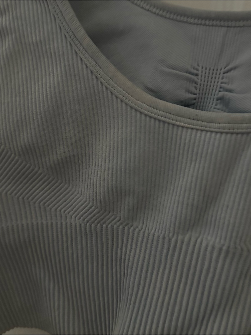 Light Blue Ribbed Sports Bra - Picture 4 of 5